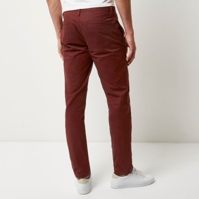 Red slim fit trousers